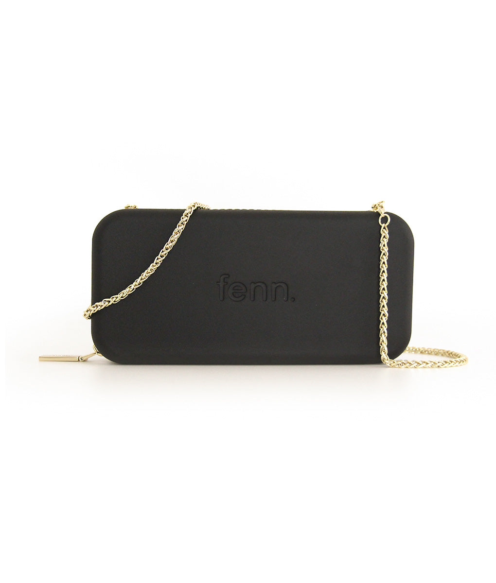 Wallet – Black – Gold Zip – Gold Chain