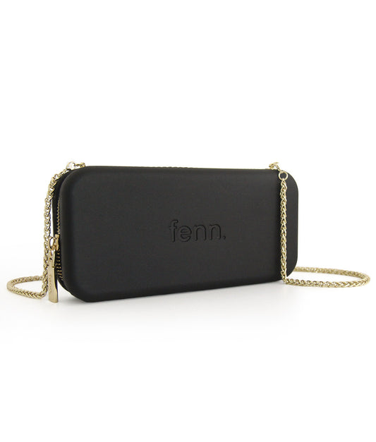 Wallet – Black – Gold Zip – Gold Chain