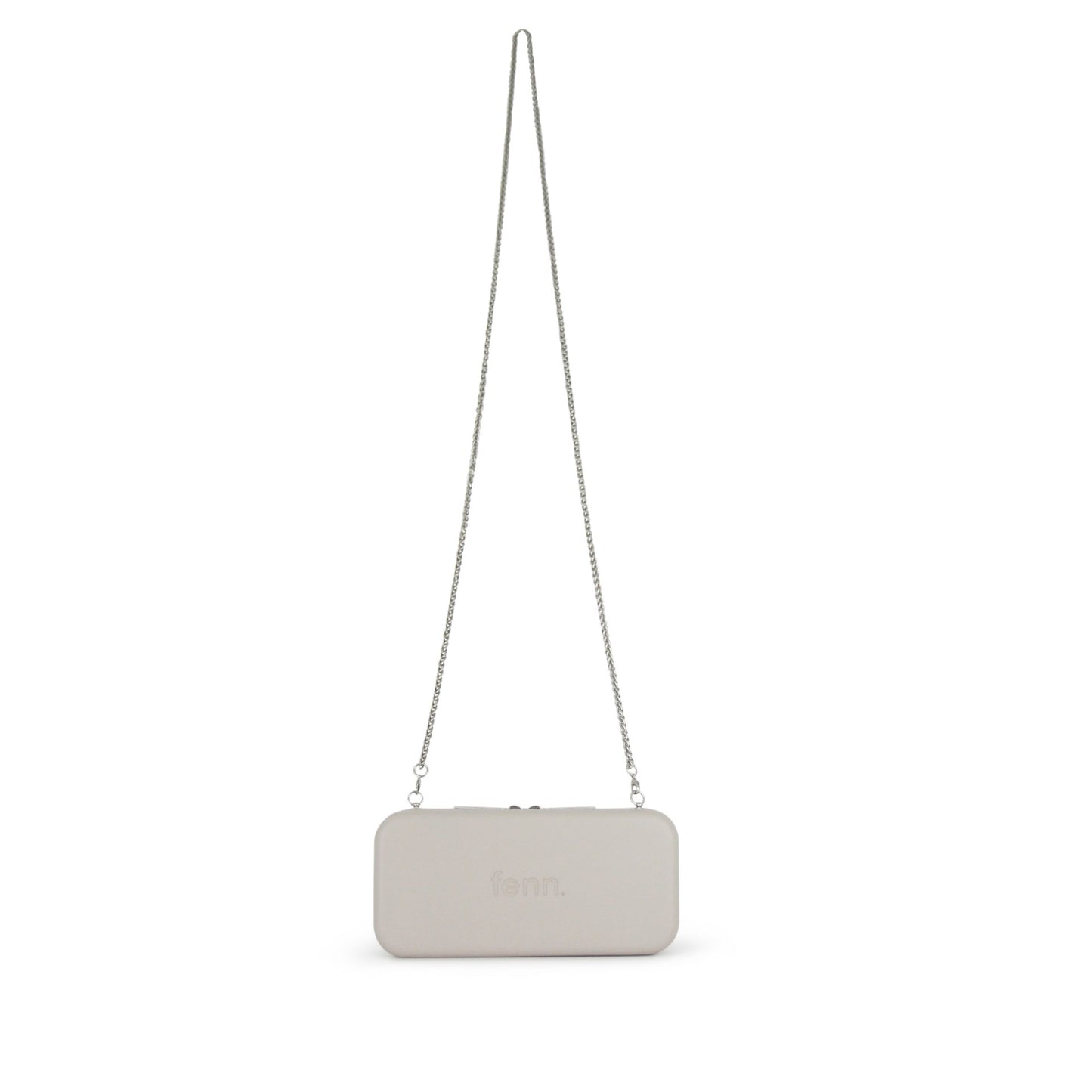 Wallet – Mushroom/Grey – Silver Zip – Silver Chain