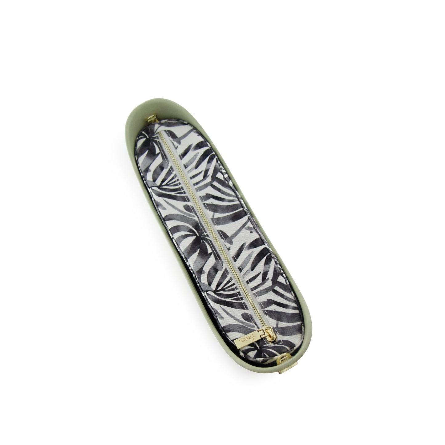 Elegant Fenn – Pastel Green – Pattern Inner – Gold Zip – Light Stone Handle