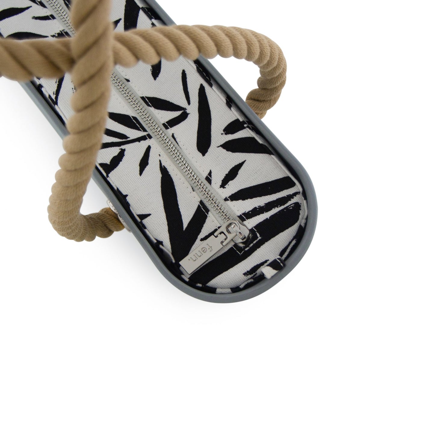 Petite – Blue Haze – Pattern Inner – Silver Zip – Beige Rope