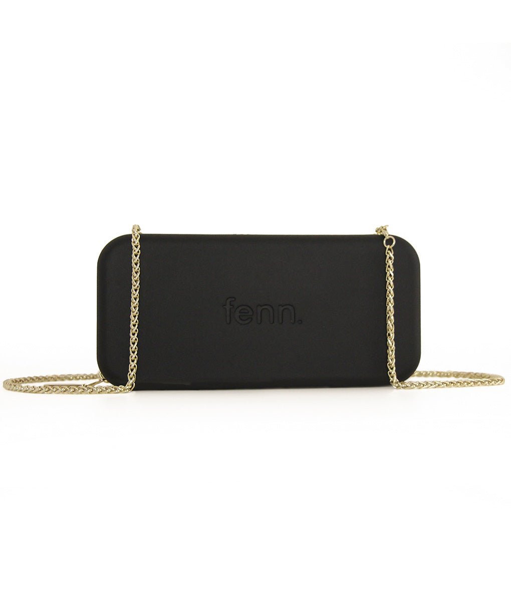 Wallet – Black – Gold Zip – Gold Chain