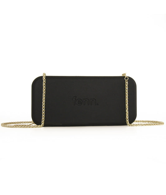 Wallet – Black – Gold Zip – Gold Chain