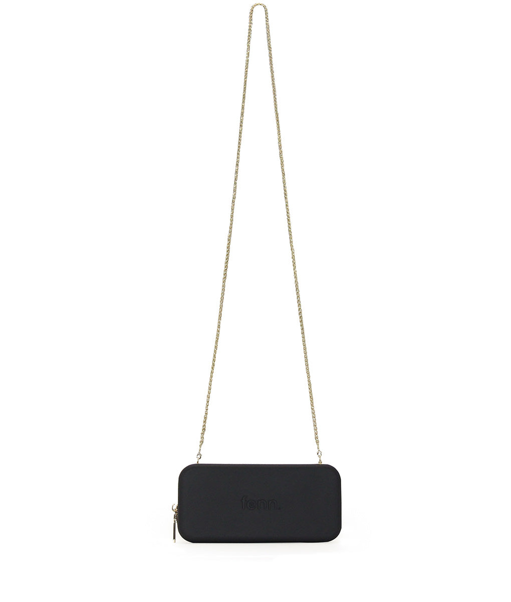 Wallet – Black – Gold Zip – Gold Chain