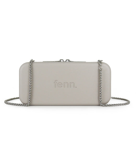 Wallet – Mushroom/Grey – Silver Zip – Silver Chain