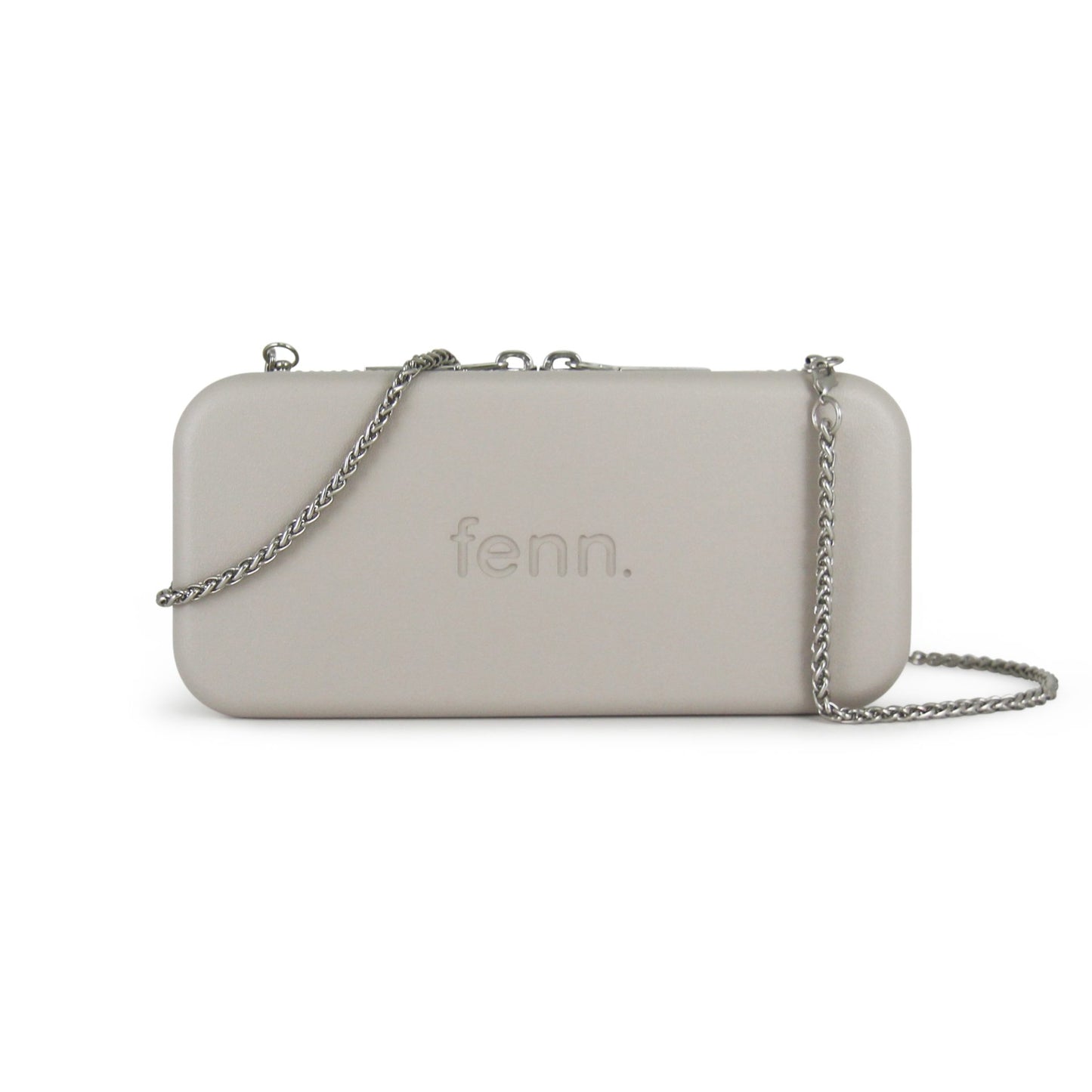 Wallet – Mushroom/Grey – Silver Zip – Silver Chain