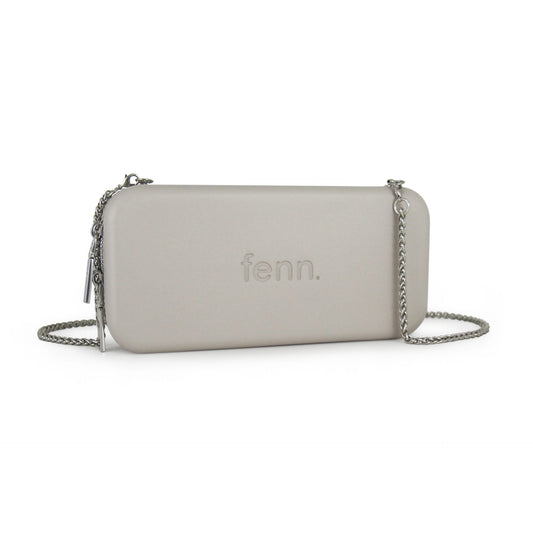 Wallet – Mushroom/Grey – Silver Zip – Silver Chain