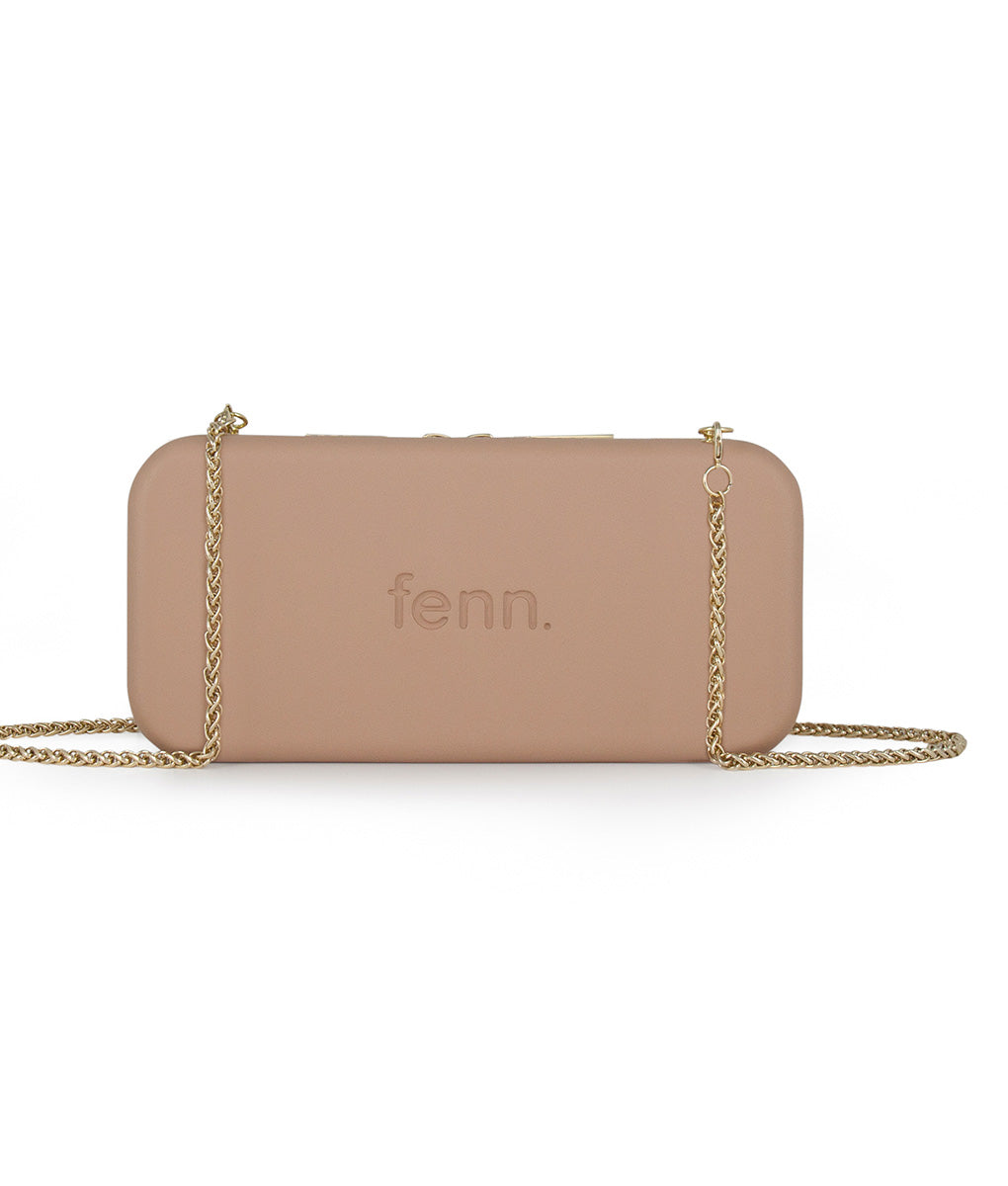 Wallet – Mocha – Gold Zip – Gold Chain