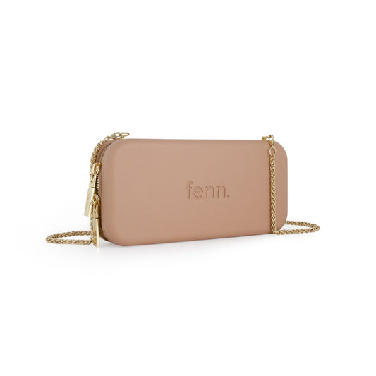 Wallet – Mocha – Gold Zip – Gold Chain