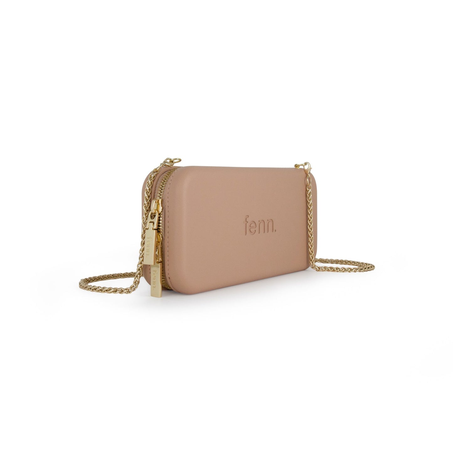 Wallet – Mocha – Gold Zip – Gold Chain