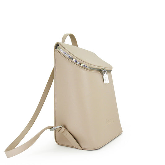Back Pack-Satchel – Oatmeal – Silver Zip