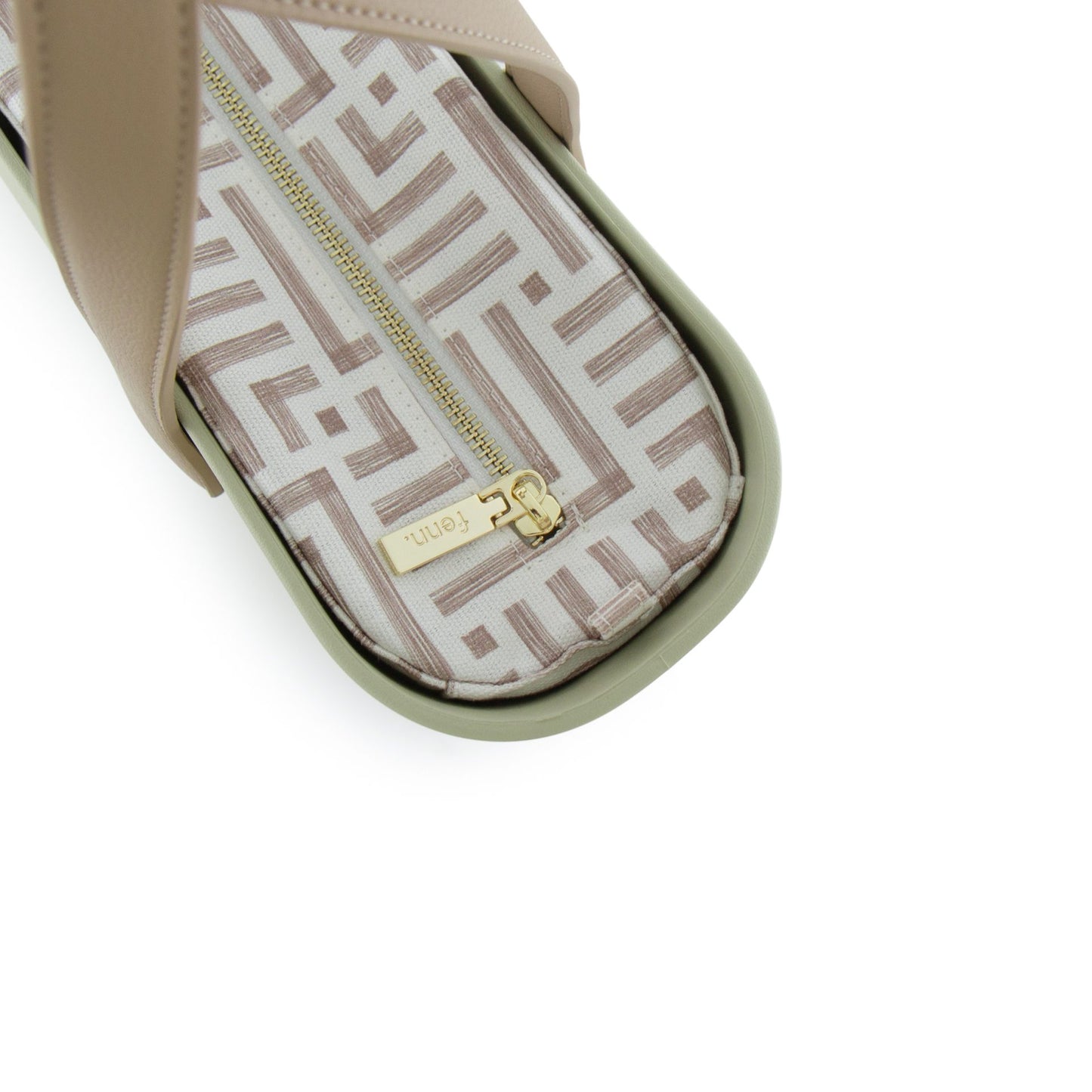 Original Collection – Pastel Green – Pattern Inner – Gold Zip – Light Stone Flat Handle