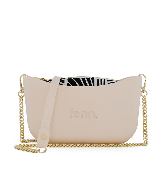 Classic Collection – Nude – Pattern Inner – Gold Zip – Nude/Gold Chain