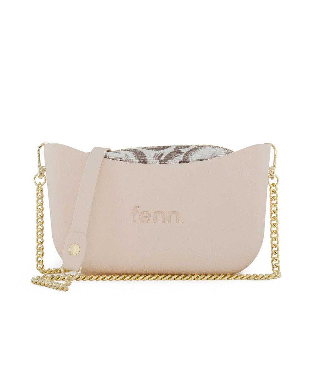 Classic Collection – Nude – Pattern Inner – Gold Zip – Nude/Gold Chain
