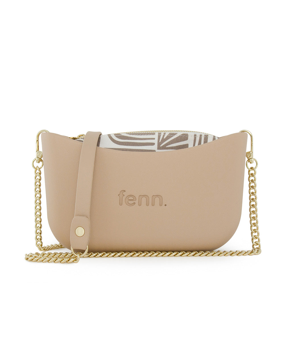 Classic Collection – Sand – Pattern Inner – Gold Zip – Sand/Gold Chain