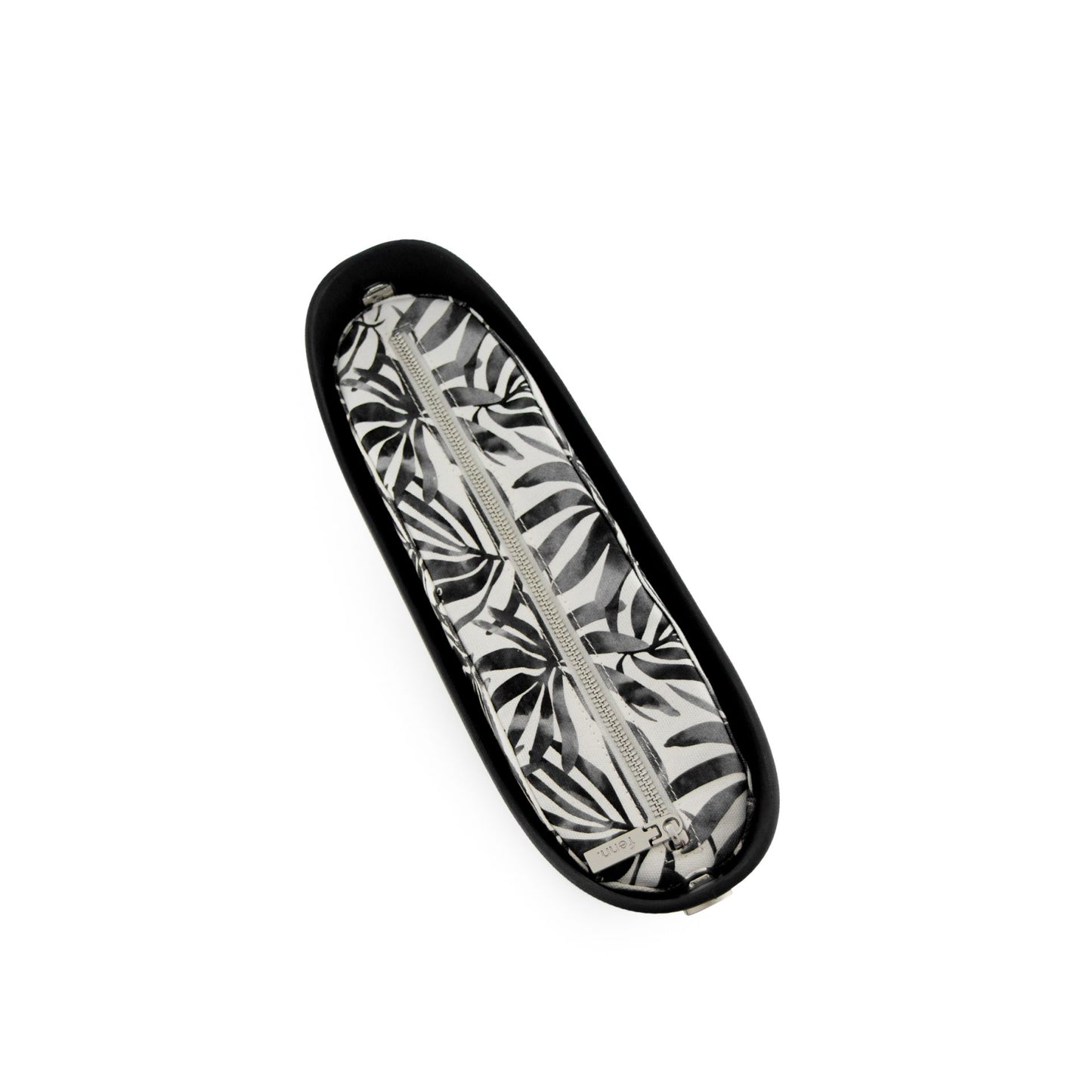 Elegant Fenn – Black – Pattern Inner – Silver Zip – Black Handle