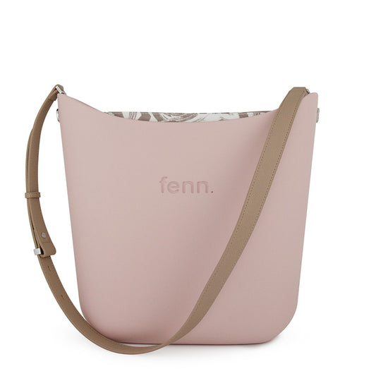 Elegant Fenn – Pink – Pattern Inner – Silver Zip – Light Stone Handle
