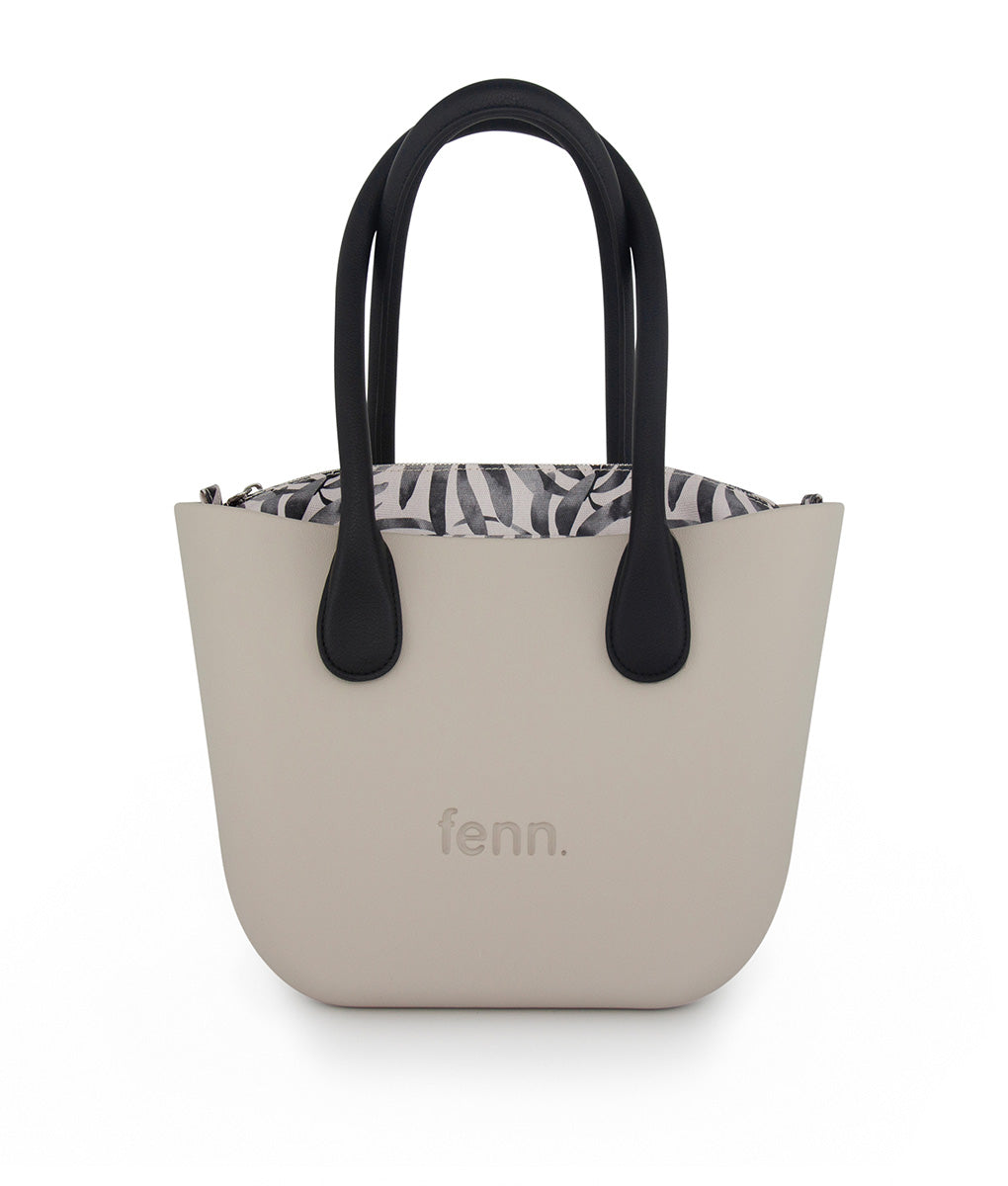 Petite – Mushroom – Pattern Inner – Silver Zip – Black Rope