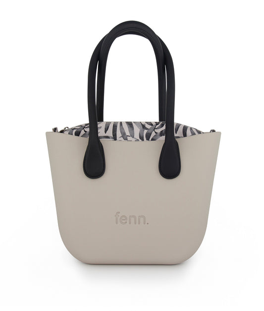 Petite – Mushroom – Pattern Inner – Silver Zip – Black Rope