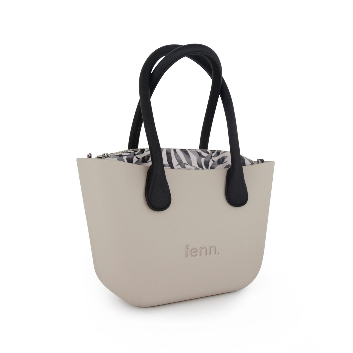 Petite – Mushroom – Pattern Inner – Silver Zip – Black Rope