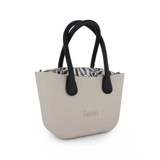 Petite – Mushroom – Pattern Inner – Silver Zip – Black Rope
