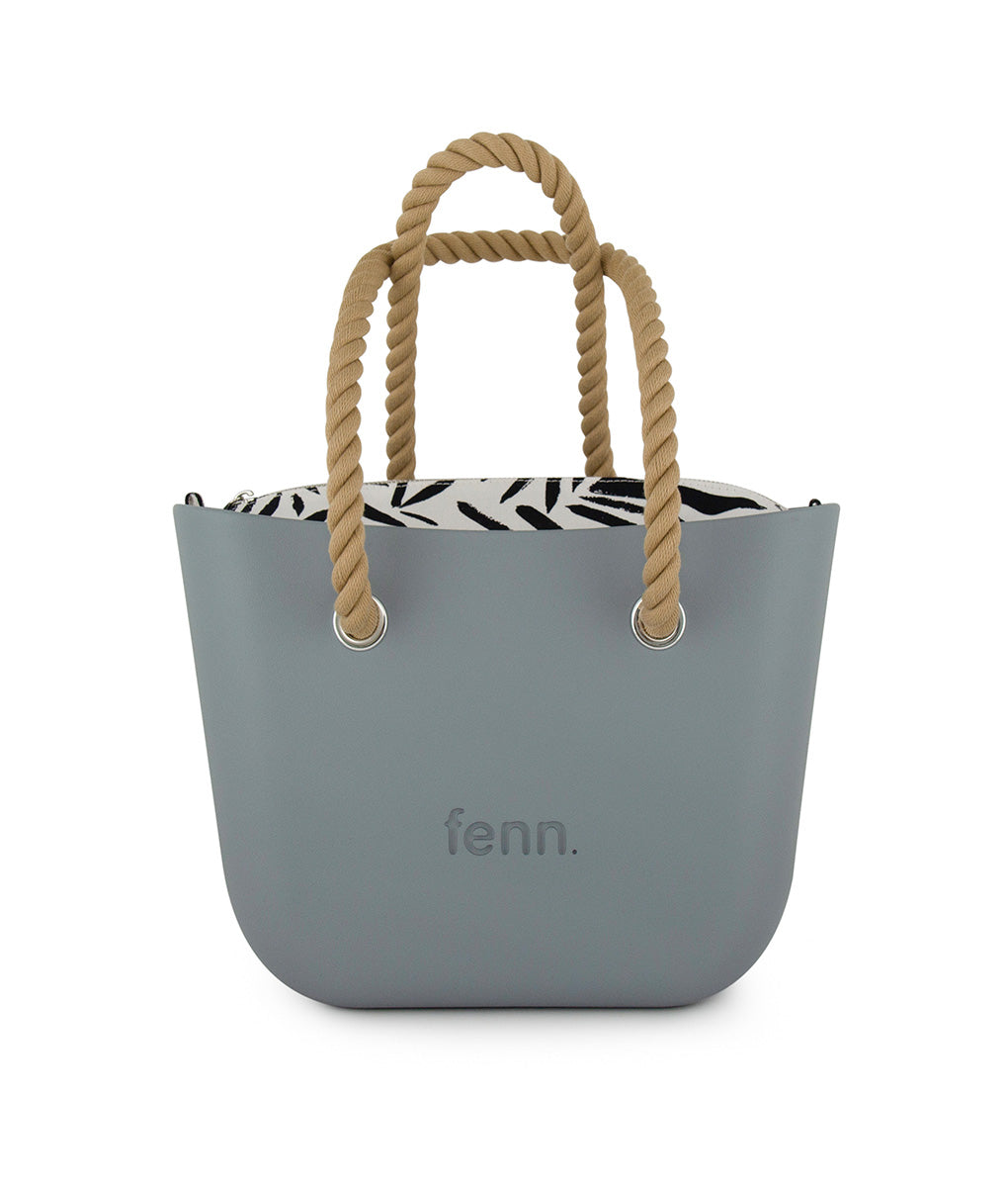 Petite – Blue Haze – Pattern Inner – Silver Zip – Beige Rope